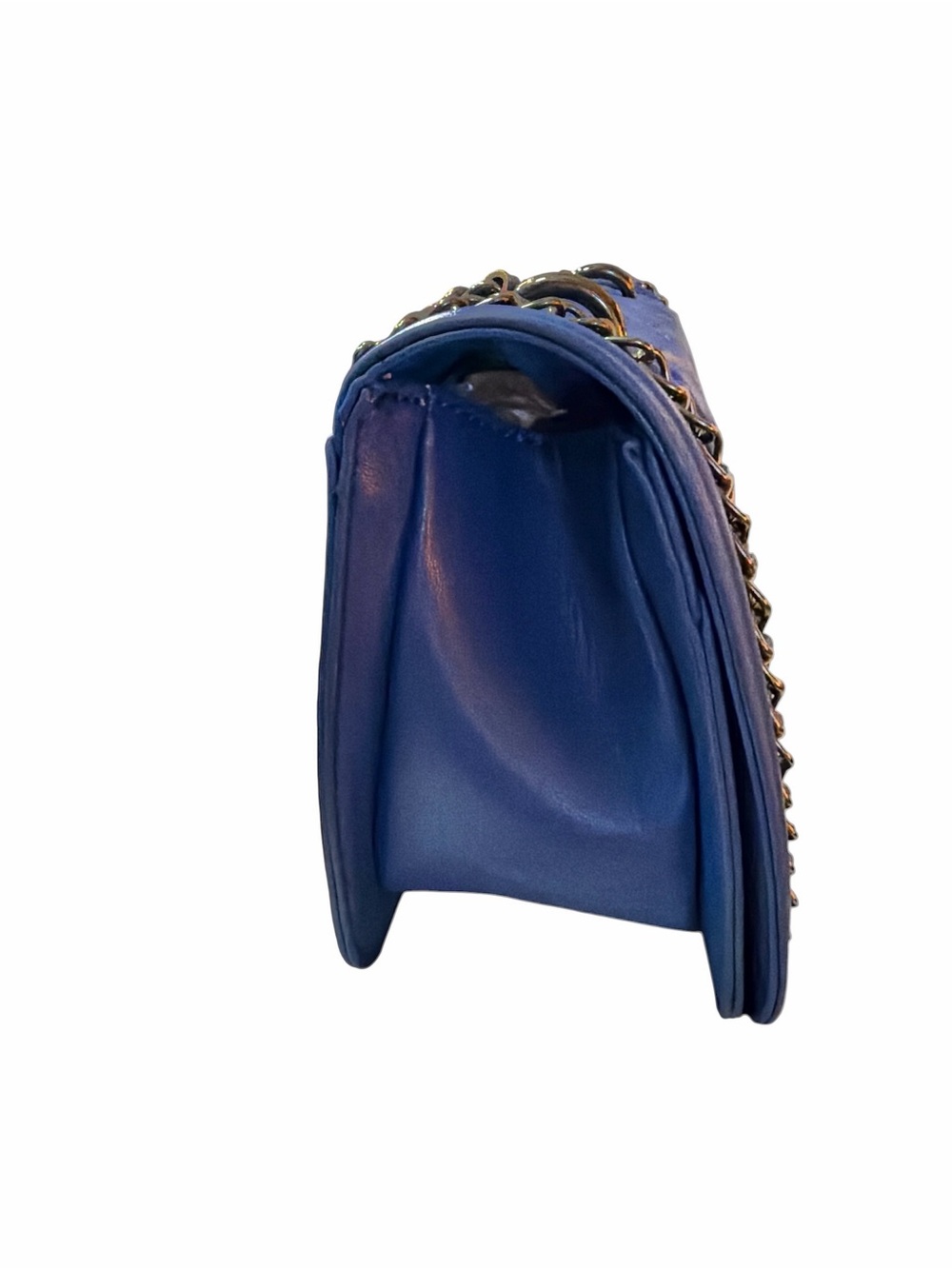 Badgley Mischka Quilted Blue Chain-Trim Shoulder Bag MSRP $99 - Picture 3 of 5